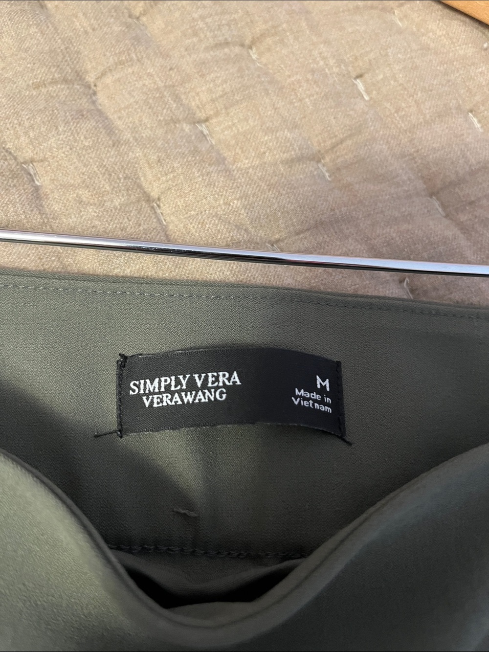 Simply Vera Vera Wang Olive Green Straight Leg Pants - Picture 3 of 3